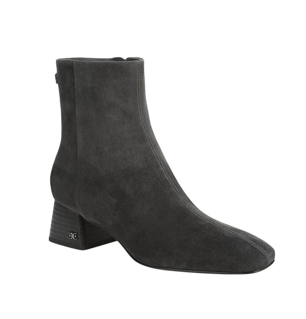 Sam Edelman Paige Ankle Booties Size 10.5 M EU 41.5 Graphite Gray Suede NIB
